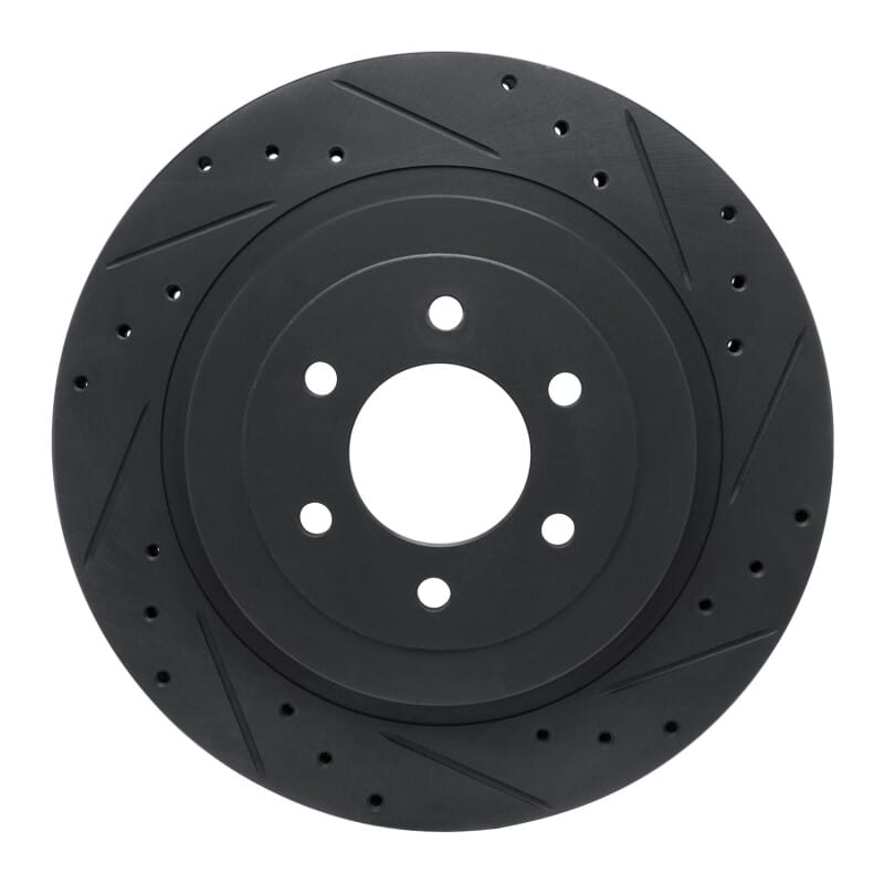 R1 92-02 Dodge Viper Rear Right Drilled & Slotted Black Brake Rotor