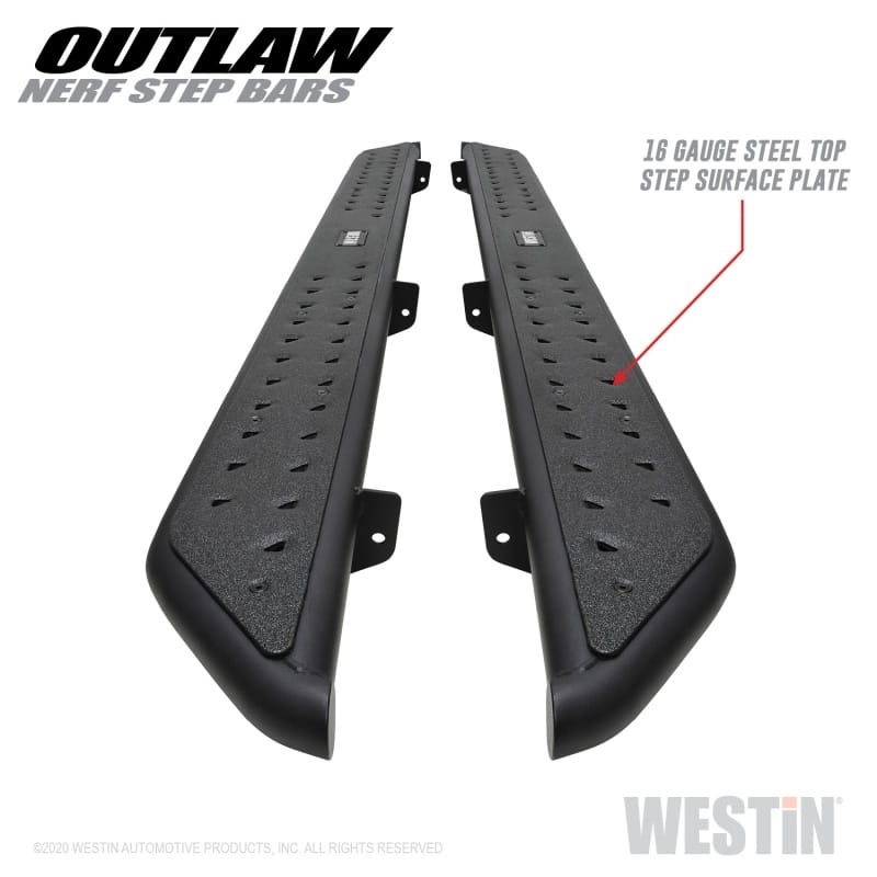 Westin 2020 Jeep Gladiator Outlaw Nerf Step Bars - Textured Black thumbnail 2