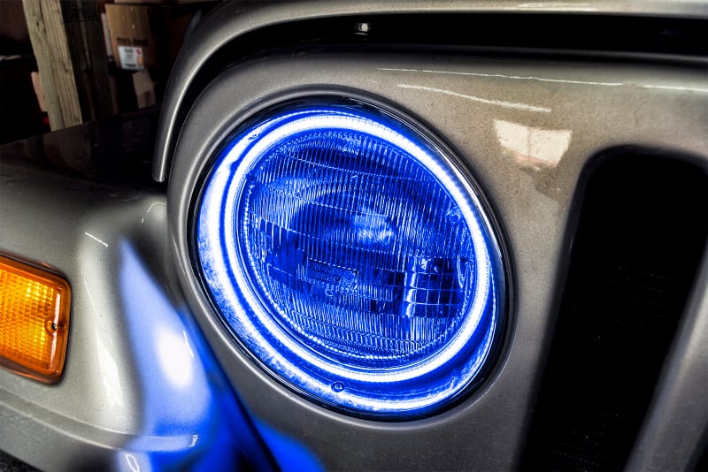 Oracle 97-06 Jeep Wrangler TJ Surface Mount LED Headlight Halo Kit - Blue thumbnail 3