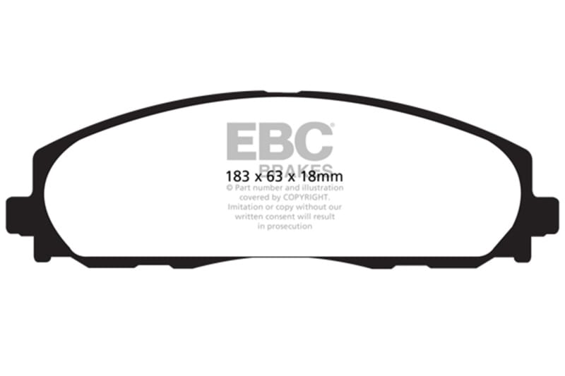 EBC 2016+ Chrysler Pacifica (Ru) 3.6L Extra Duty Front Brake Pads thumbnail 4