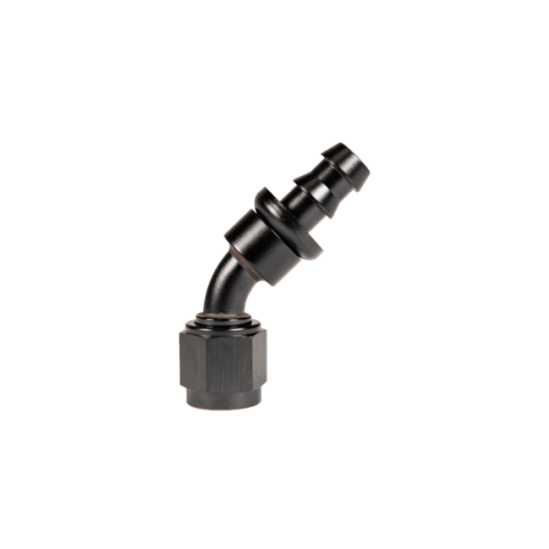 Fleece Performance Universal -6AN 45Deg to Hose Barb - Black thumbnail 2