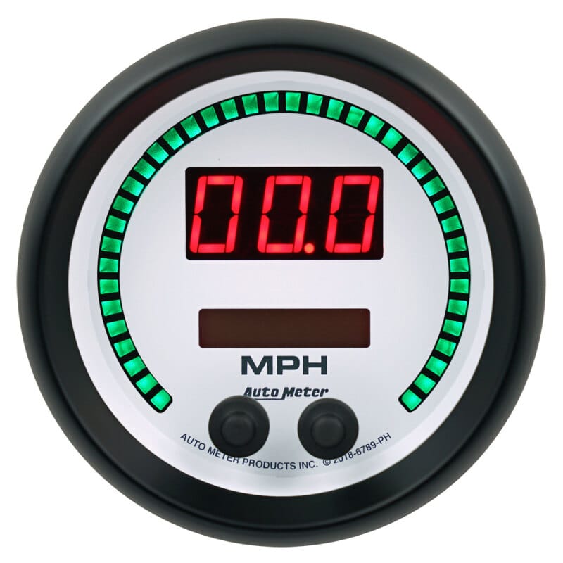 Autometer 85.7mm White Switchable 260 MPH / 260 KM/H Speedometer Phantom Elite Digital Gauge thumbnail 2