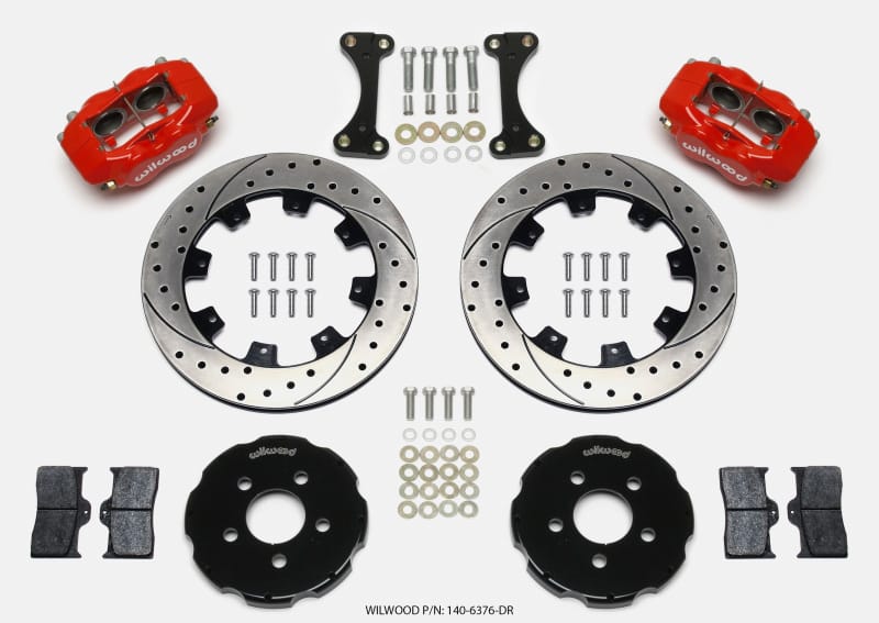 Wilwood Forged Dynalite Front Hat Kit 12.19in Drilled Red 00-04 PT Cruiser/03-04 SRT/4