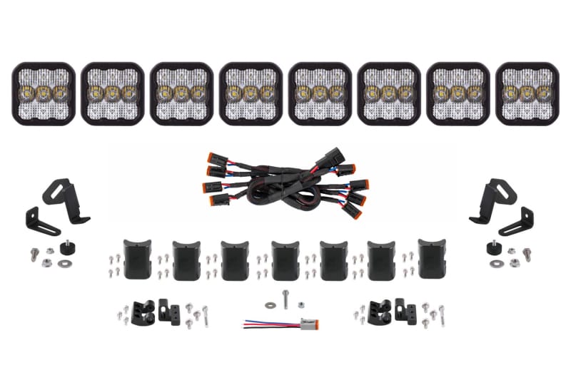 Diode Dynamics SS5 Sport Universal CrossLink 8-Pod Lightbar - White Combo