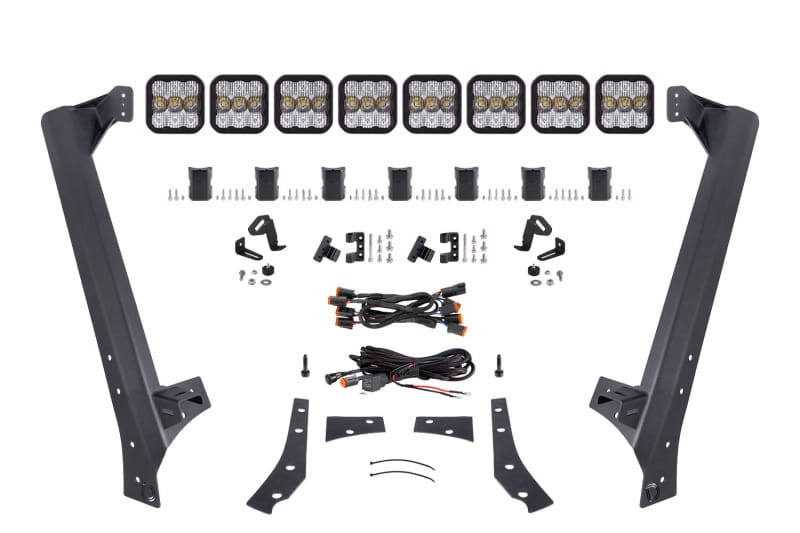 Diode Dynamics Jeep JK SS5 Sport CrossLink Windshield - White Combo Lightbar Kit