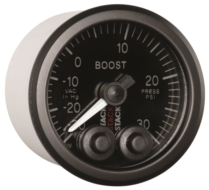 Autometer Stack Instruments 52mm -30INHG To +30PSI Pro Control Boost Pressure Gauge - Black thumbnail 4