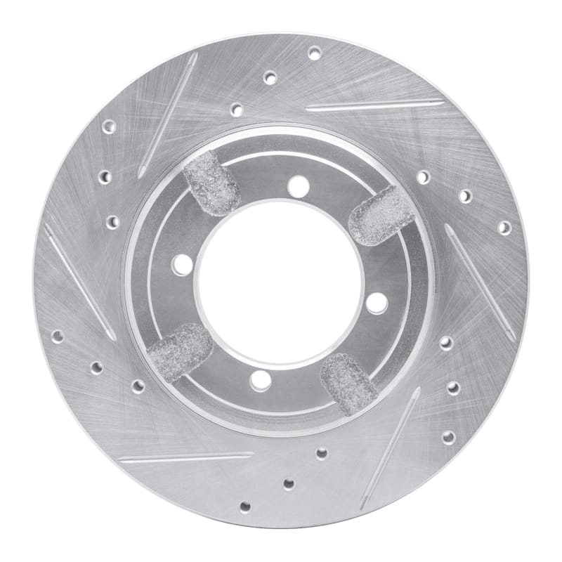 R1 84-90 Dodge COLT Front Left Drilled & Slotted Silver Brake Rotor