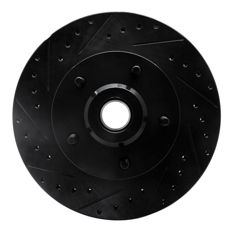 R1 03-03 Dodge Ram 1500 Van Front Left Drilled & Slotted Black Brake Rotor