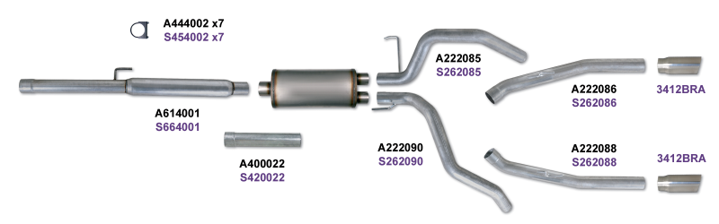 Diamond Eye KIT 3in Catback DUAL SS: DODGE 1500 2009-12 HEMI thumbnail 2