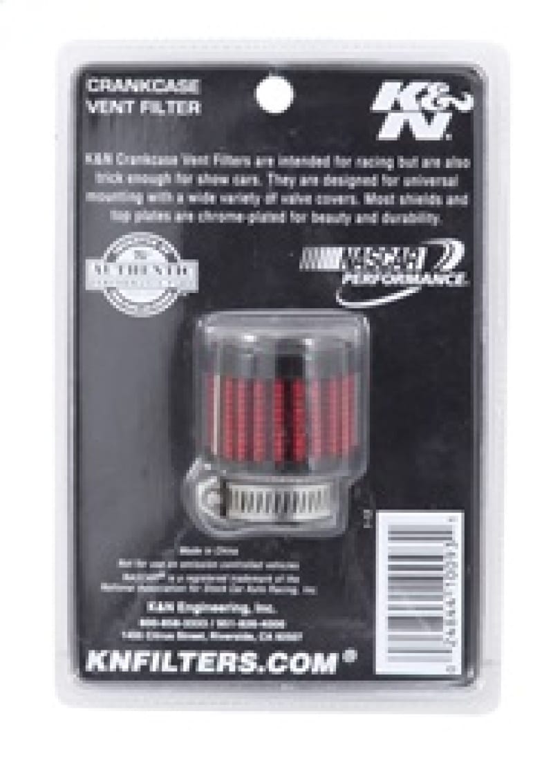 K&N 0.75 inch ID 1.375 inch OD 1.125 inch H Clamp On Crankcase Vent Filter thumbnail 3