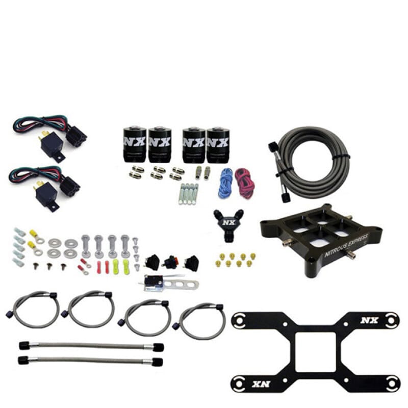 Nitrous Express Dry Quad Stage Billet Crossbar Plate System 100-2000hp (4150 Flange) w/o Bottle