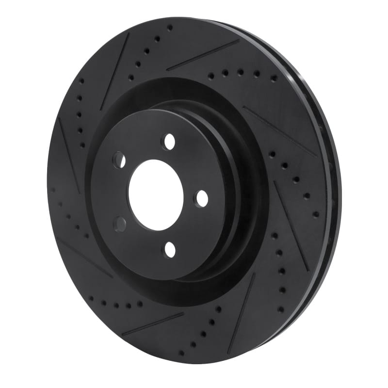R1 05-23 Chrysler 300 Front Left Drilled & Slotted Black Brake Rotor - 633-39019L thumbnail 2