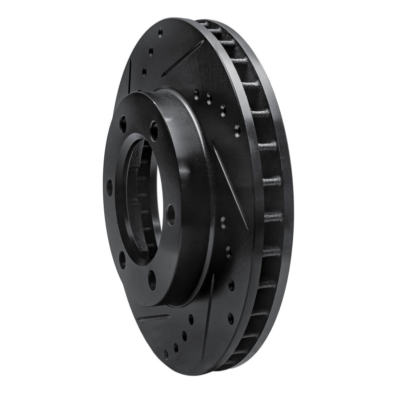 R1 71-91 Chevrolet K10 Front Left Drilled & Slotted Black Brake Rotor