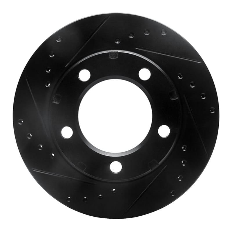 R1 80-93 Dodge Ramcharger 4WD Front Left Drilled & Slotted Black Brake Rotor
