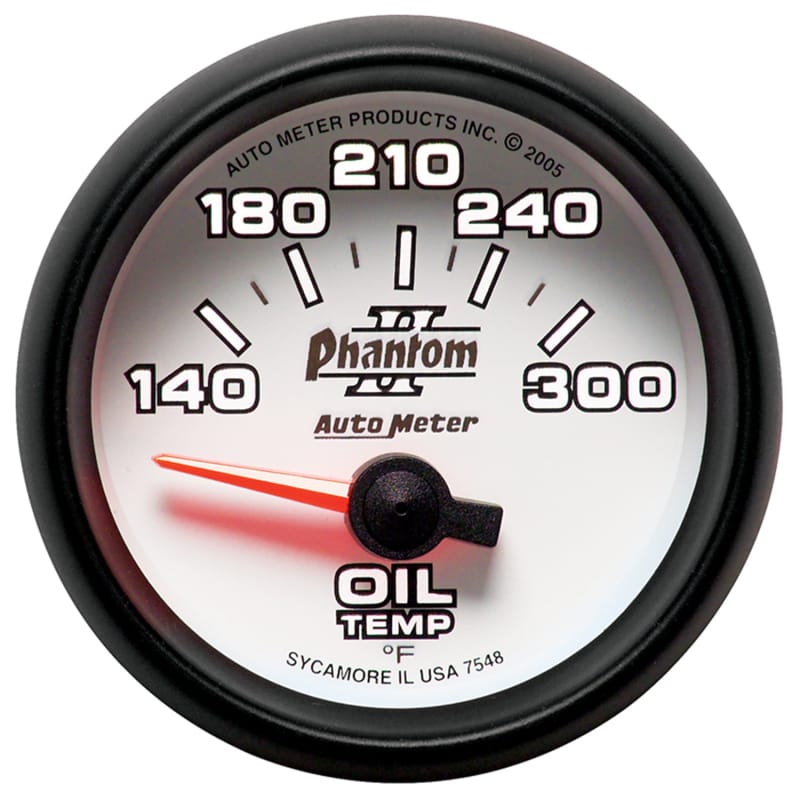Autometer Phantom II 52mm Short Sweep Electronic 140-300 Deg F Oil Temperature Gauge thumbnail 2