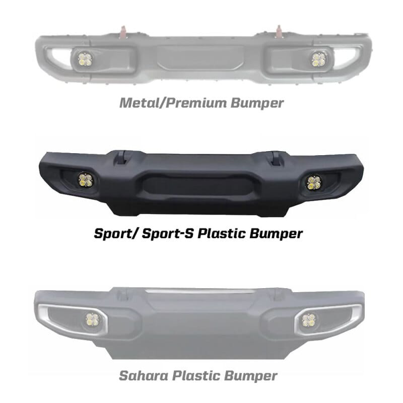 Baja Designs 2018 Wrangler JL Squadron Sport Series Fog Pocket Kit