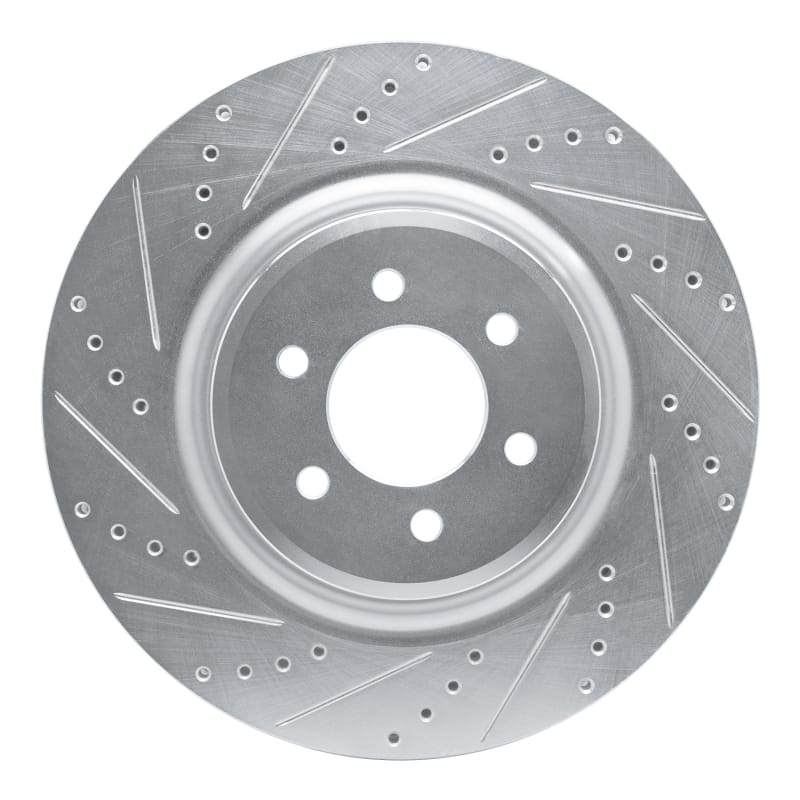 R1 03-17 Dodge Viper Front Left Drilled & Slotted Silver Brake Rotor
