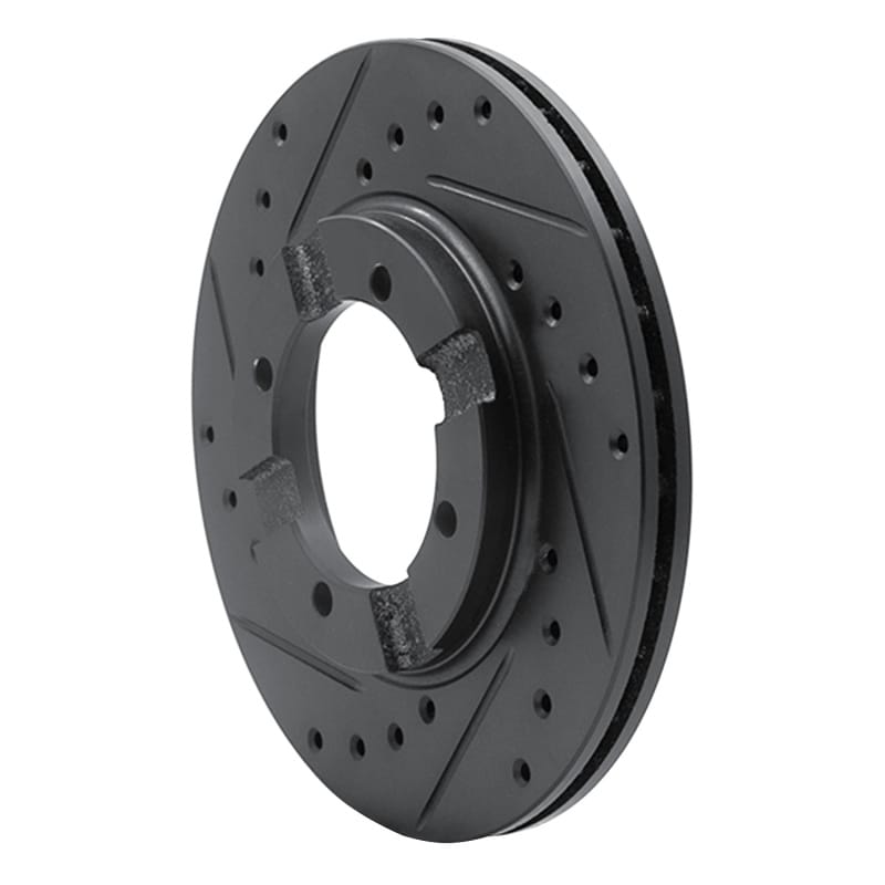 R1 83-91 Dodge COLT Front Left Drilled & Slotted Black Brake Rotor thumbnail 2