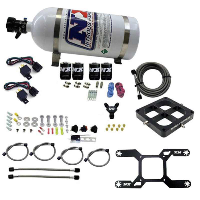 Nitrous Express Dryquad Stage Billet Crossbar Plate System 100-2000hp (4500 Flange) w/10lb Bottle