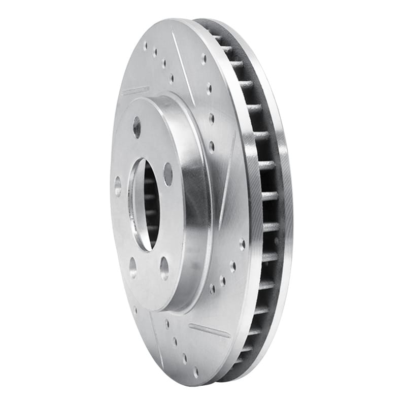 R1 87-90 Chrysler Town & Country Front Right Drilled & Slotted Silver Brake Rotor thumbnail 2