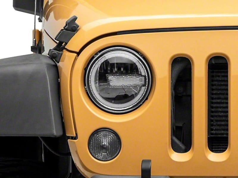 Raxiom 97-18 Jeep Wrangler TJ/JK 7-Inch LED Headlights w/ Halos- Black Housing (Clear Lens) thumbnail 2