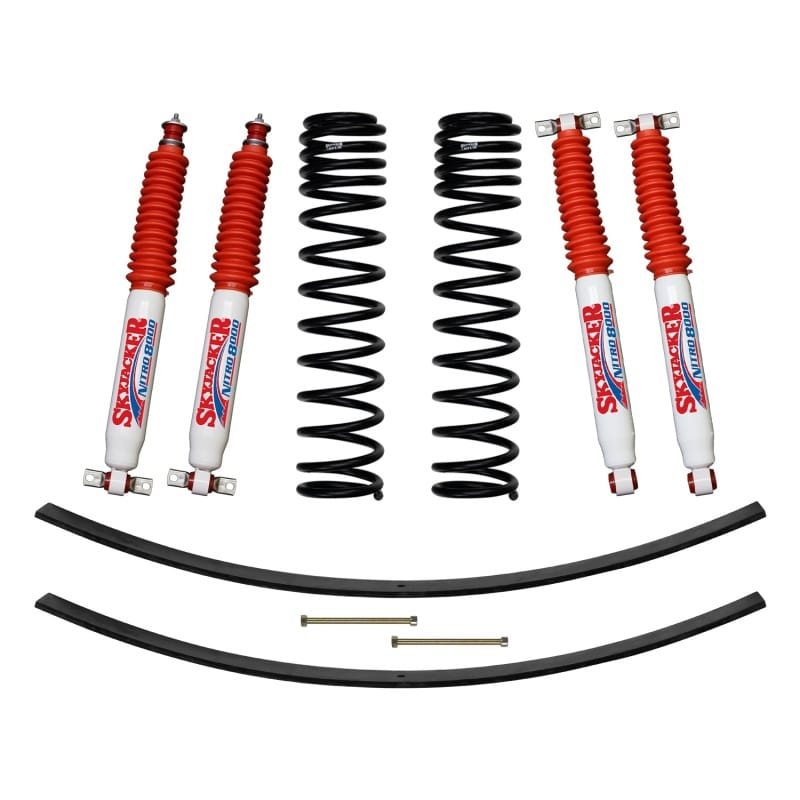 Skyjacker 84-01 XJ 3in FR D-Rate Long Travel Coil Suspension Kit w/RR Add A Leaf/Nitro 8000 Shocks