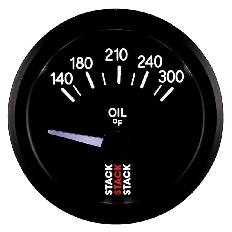 Autometer Stack 52mm 140-300 Deg F 1/8in NPTF Electric Oil Temp Gauge - Black thumbnail 4