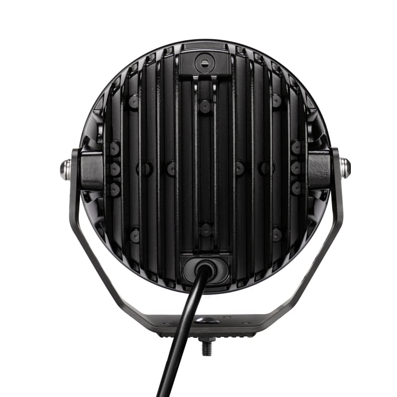 Go Rhino Xplor Blackout Series Round LED Spot Light Beam w/DRL (Surface/Thread Stud Mnt) 7in. - Blk thumbnail 2