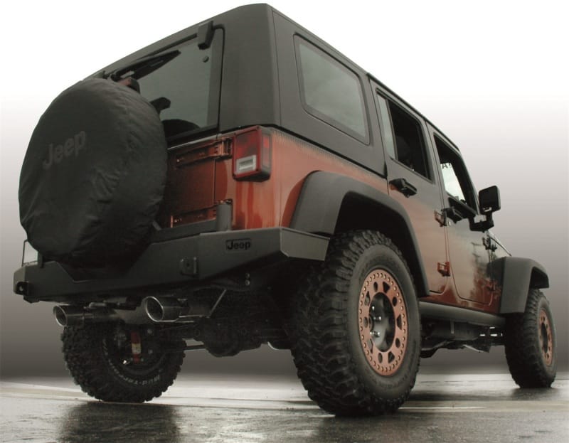 Gibson 07-17 Jeep Wrangler JK Rubicon 3.6L 2.5in Axle-Back Dual Split Exhaust - Aluminized thumbnail 4