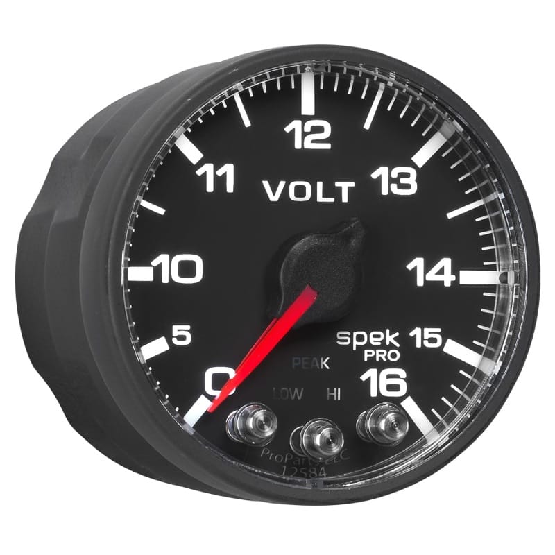 AutoMeter Gauge Voltmeter 2-1/16in. 16V Stepper Motor W/Peak & Warn Blk/Blk Spek-Pro thumbnail 7
