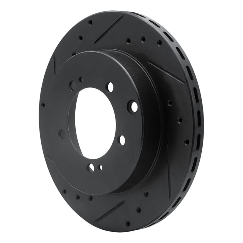 R1 91-93 Dodge STEALTH Rear Left Drilled & Slotted Black Brake Rotor thumbnail 2