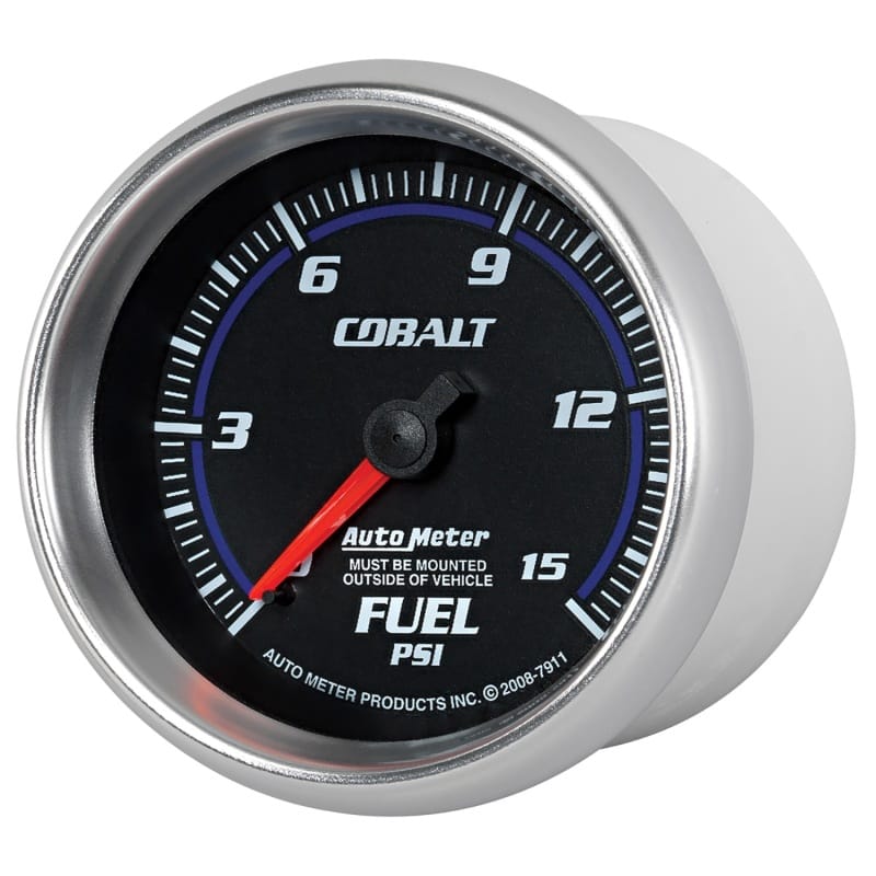 Autometer Cobalt 2-5/8in Mechanical Fuel Pressure Gauge 0-15 PSI thumbnail 2