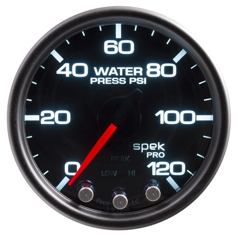 Autometer Spek-Pro Gauge Water Press 2 1/16in 120psi Stepper Motor W/Peak & Warn Blk/Smoke/Blk thumbnail 3