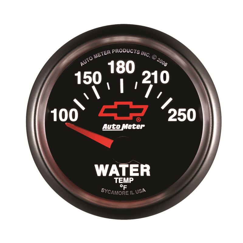 Autometer GM Bowtie Black 2-1/16in 100-250 F Pedestal Electronic Water Temp Gauge thumbnail 4