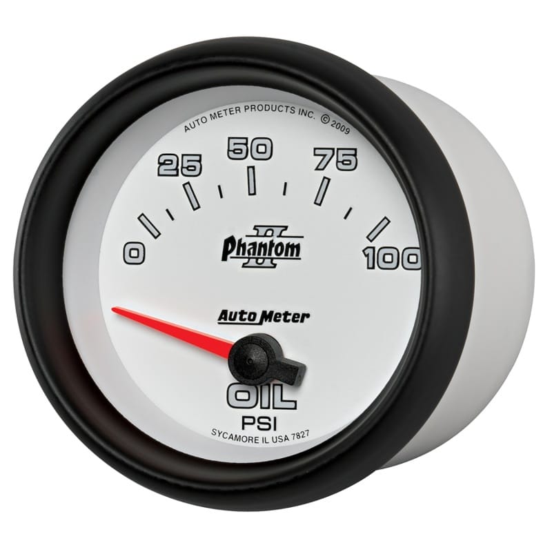 Autometer Phantom II 2 5/8in 0-100 PSI Short Sweep Electronic Oil Pressure Gauge thumbnail 2