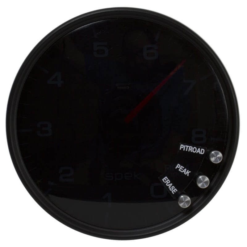 Autometer Spek-Pro Gauge Tachometer 5in 8K Rpm W/Shift Light & Peak Mem Black/Smoke/Black thumbnail 4