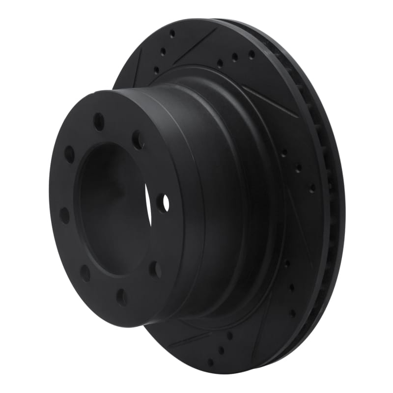 R1 03-08 Dodge Ram 4000 (Mexico) Rear Left Drilled & Slotted Black Brake Rotor thumbnail 2