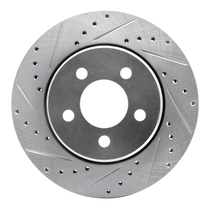 R1 07-12 Dodge Nitro Front Left Drilled & Slotted Silver Brake Rotor