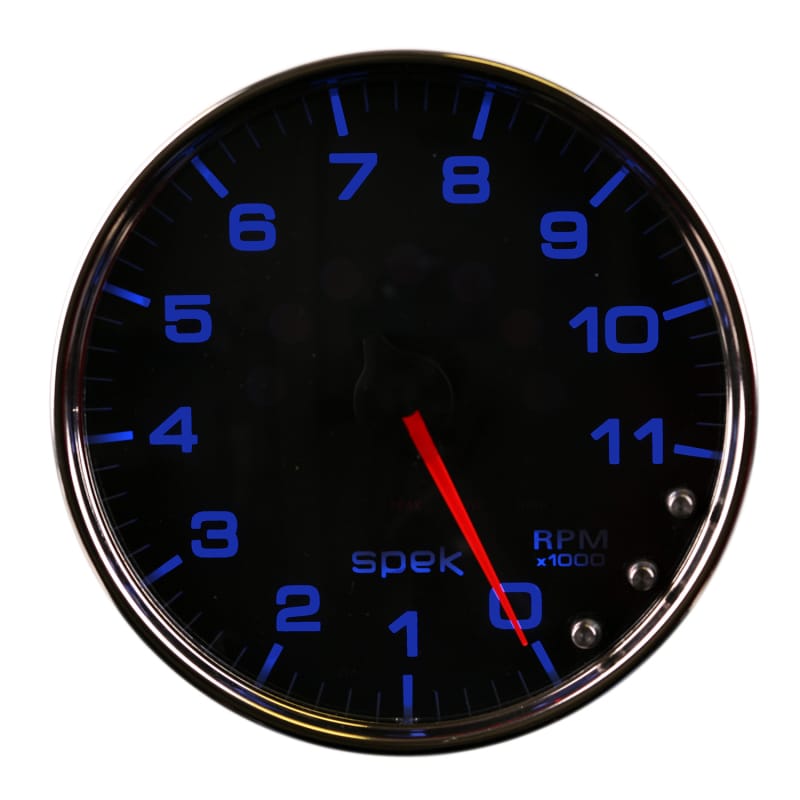 Autometer Spek-Pro Gauge Tachometer 5in 11K Rpm W/Shift Light & Peak Mem Black/Chrome - P23931 thumbnail 2