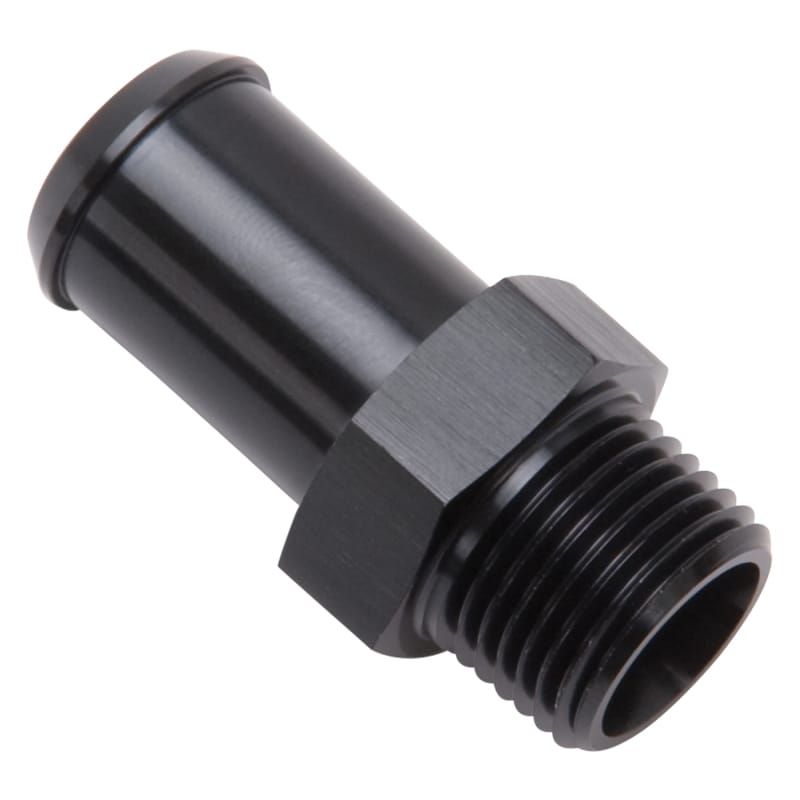 Edelbrock Hose End Straight 3/8In NPT to 5/8In Barb Black Anodize thumbnail 2