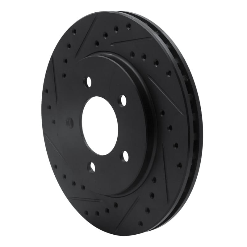 R1 91-02 Chrysler Grand Voyager Front Left Drilled & Slotted Black Brake Rotor thumbnail 2