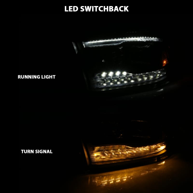 ANZO 2009-2018 Dodge Ram 1500 Projector H.L. Switchback Black Amber thumbnail 9