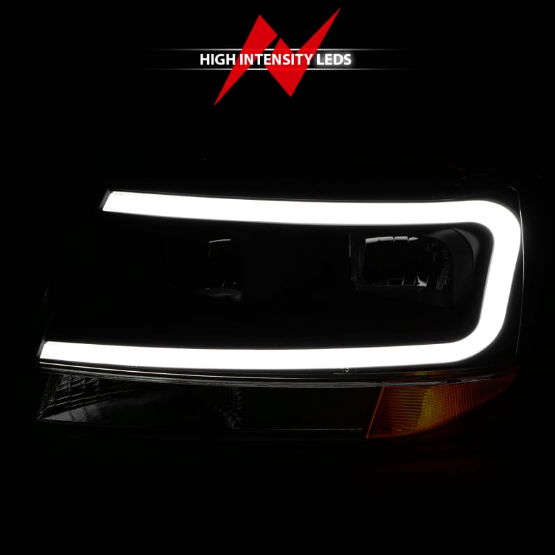 ANZO 99-04 Jeep Grand Cherokee Crystal Headlights - w/ Light Bar Black Housing thumbnail 7