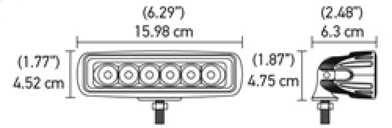 Hella Value Fit Mini Flush Mount 7.7in - 18W White Housing Flood Beam LED Light Bar thumbnail 3