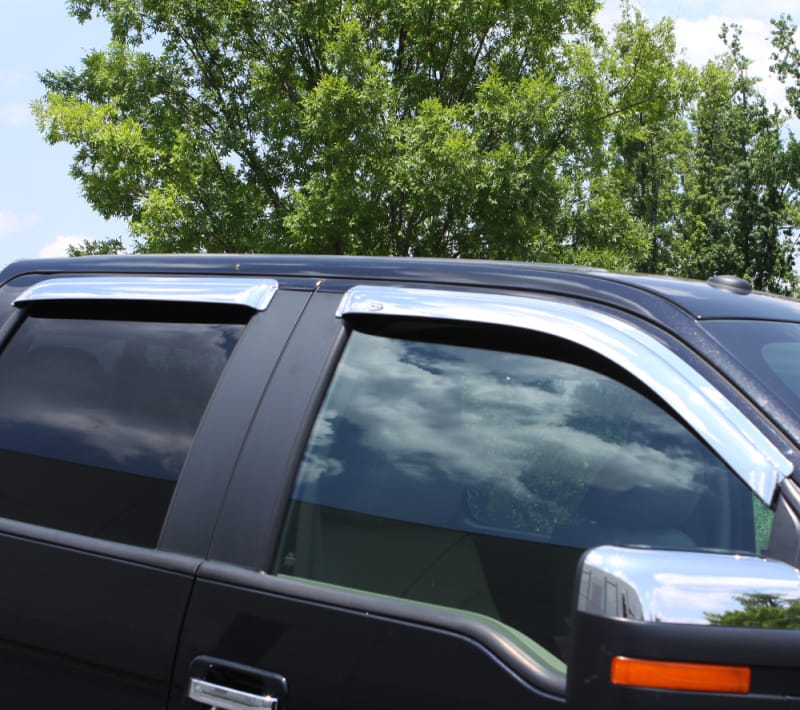 AVS 11-18 Jeep Grand Cherokee Ventvisor Outside Mount Front & Rear Window Deflectors 4pc - Chrome thumbnail 3