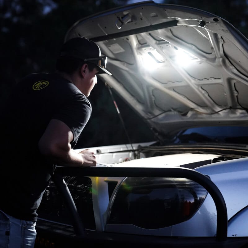 KC HiLiTES Cyclone 2in. LED Universal Under Hood Lighting Kit (Incl. 2 Cyclone Lights/Switch/Wiring) thumbnail 2