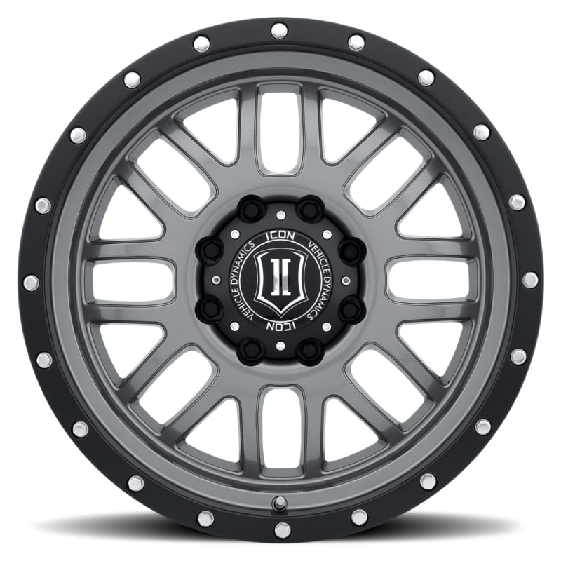 ICON Alpha 20x9 8x6.5 19mm Offset 5.75in BS 125.2mm Bore Gun Metal Wheel thumbnail 2