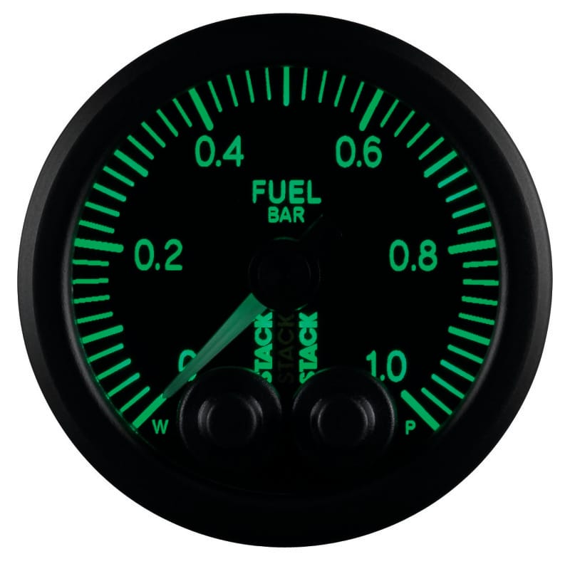 Autometer Stack 52mm 0-1 Bar M10 Male Pro-Control Fuel Pressure Gauge - Black thumbnail 5