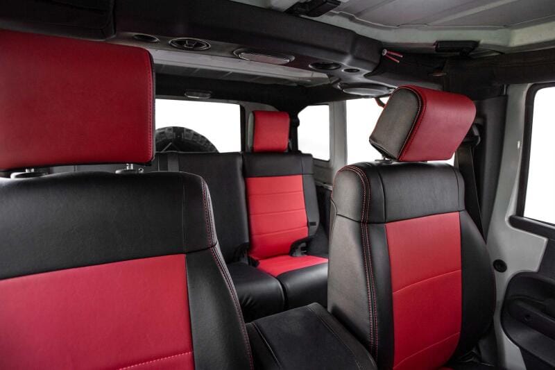 PRP 11-12 Jeep Wrangler JK Front Seat Covers/2 door or 4 door (Pair) - Black/Red thumbnail 2