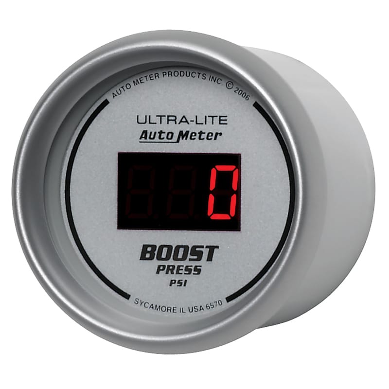 Autometer Ultra-Lite 2-1/16in 5-60 PSI Digital Boost Pressure Gauge - Silver thumbnail 2